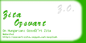 zita ozsvart business card